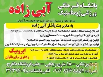 نمونه کار باشگاه ژیمناستیک آبی زاده  در تبریز - 1