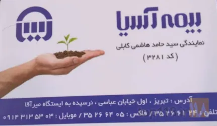 نمونه کار بیمه آسیا نمایندگی هاشمی 24425 در تبریز - 4