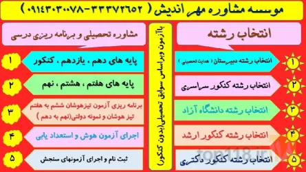 نمونه کار موسسه مشاوره تحصیلی و کنکور و خانواده مهر اندیش در تبریز - 7